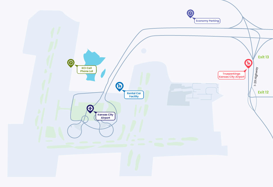 Kansas City International Airport Map (MCI)